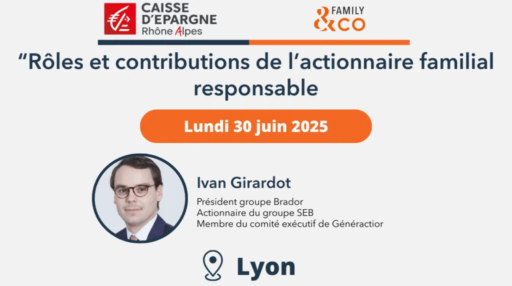 entreprise familiale family business actionnaire dirigeant étude