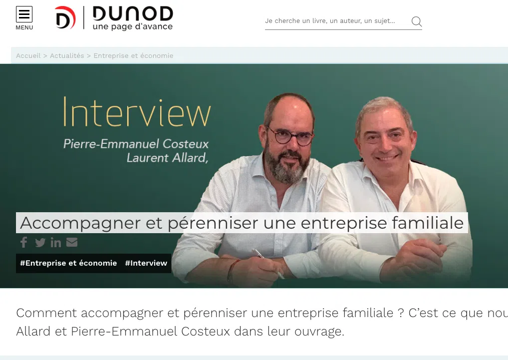 interview dunod laurent allard et pierre emmanuel costeux, family & co
