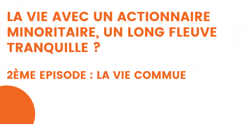 la vie avec un actionnaire minoritaire, un long fleuve tranquille 3ème episode